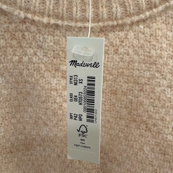 Madewell Wool Alpaca Cable Havener Pullover Sweater in Heather Powder Size XS - Picture 5 of 14